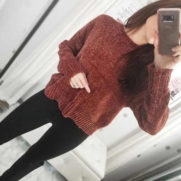 Last1️⃣Cinnamon Chenille Sweater Plush Pullover - Picture 5 of 9